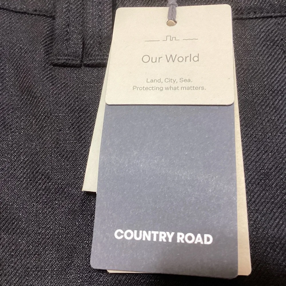 NEW Country Road Organic French Linen Wide Leg Shorts US 8 (AU/NZ 12) Black - Picture 6 of 11